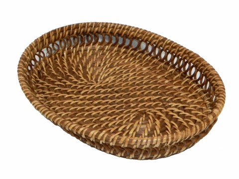 Bread basket with pattern oval